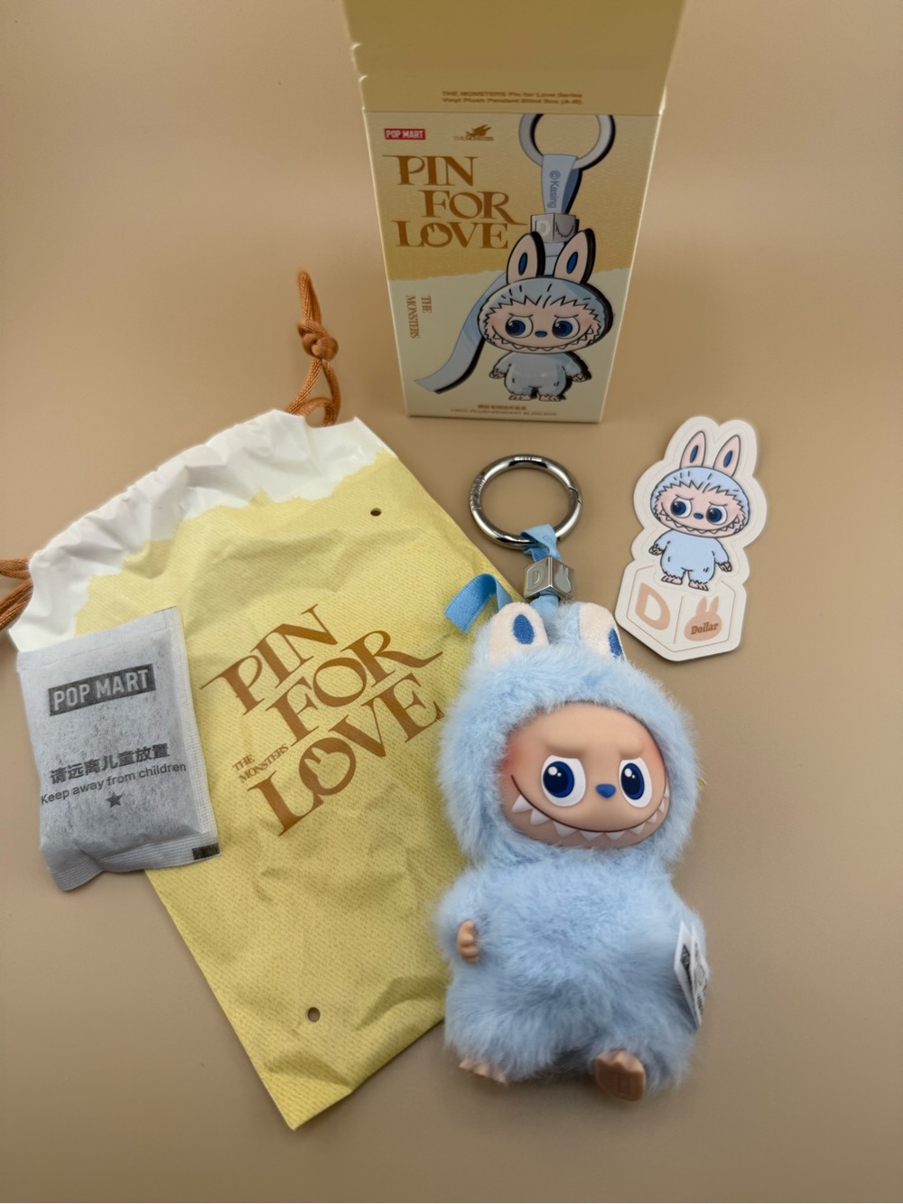 Pop Mart The Monsters Pin For Love Dollar D Plush Keychain NIB